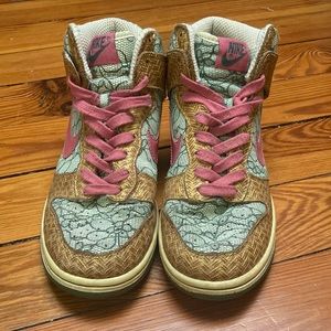Rare floral, pink, and gold Nike Dunks
